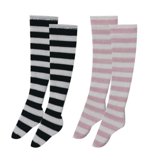 Border Socks Set (Black/White Border & Pink/White Border), Azone, Accessories, 1/6, 4580116039263